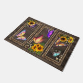 Sunflowers Butterflies Doormat, Beautiful  ドアマット (アングル)