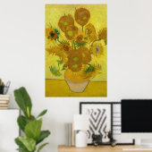 Sunflowers by Van Gogh Painting Art ポスター (ホームオフィス)