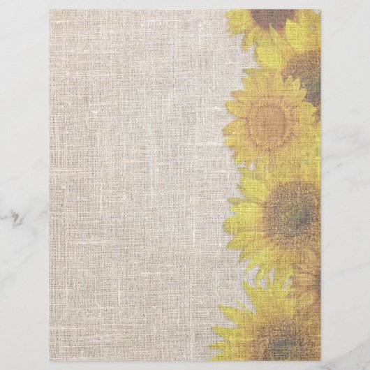 Sunflowers Decorated Double-sided Scrapbook Paper (裏面)