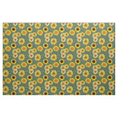 Sunflowers Dots Green Repeating Pattern Fabric ファブリック (ファットクウォーター)