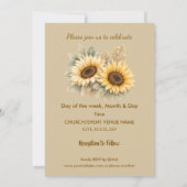 Sunflowers Earthy Boho Wedding Invitation 招待状 (裏面)