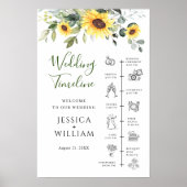 Sunflowers Eucalyptus Wedding Day Timeline ポスター (正面)