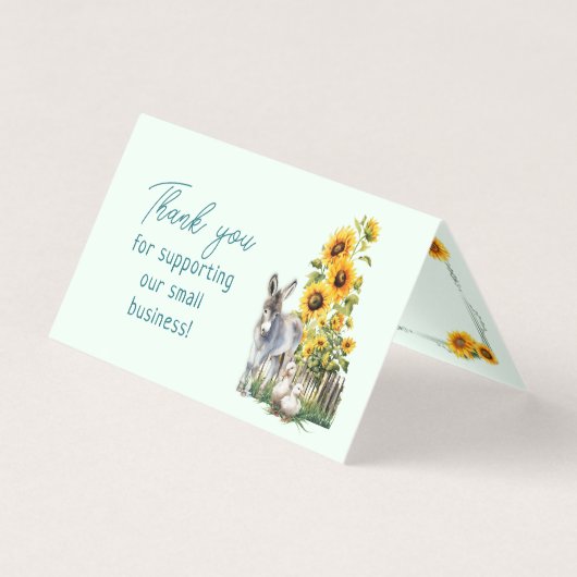 Sunflowers Farmers Market Folded Customer Thanks 名刺 (正面)