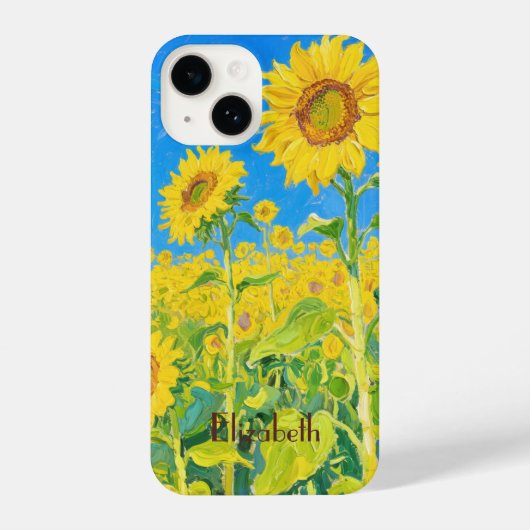 Sunflowers Field Red Orange Yellow Blue Van Gogh iPhoneケース (裏面)