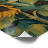 sunflowers field van gogh style ポスター (コーナー)