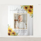 Sunflowers Floral Celebration of Life Photo タペストリー (正面)