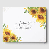 Sunflowers Floral Gold Memorial Funeral Photo ゲストブック (裏面)