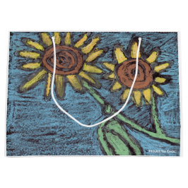 Sunflowers Forever - Kids Art for CHOC  ラージペーパーバッグ