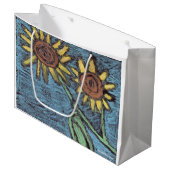 Sunflowers Forever - Kids Art for CHOC ラージペーパーバッグ (正面アングル)
