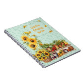 Sunflowers Garden Vegetables Custom Journal ノートブック (右側)