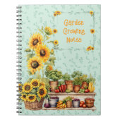 Sunflowers Garden Vegetables Custom Journal ノートブック (正面)