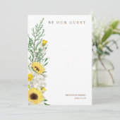 Sunflowers Garland Bouquet Be our Guest Quote  招待状 (スタンド正面)