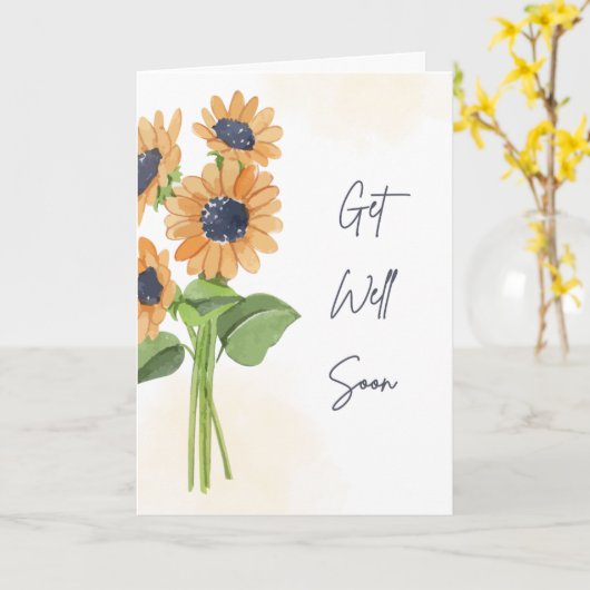 Sunflowers Get Well Soon カード (黄色い花)