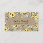 Sunflowers Greenery Free Drink Wedding Ticket Card 割引カード (裏面)