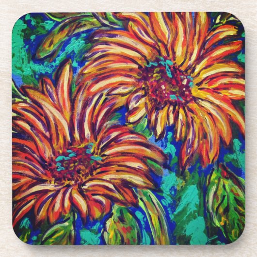 Sunflowers Hard plastic coaster set コースター (正面)