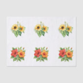 Sunflowers & Hibiscus for Scallop Shell Decoupage  薄葉紙 (正面)