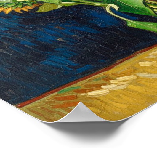 Sunflowers in a Vase After Van Gogh ポスター (角)