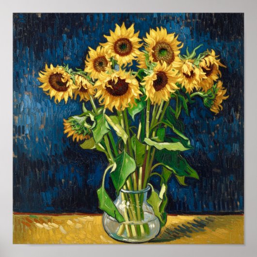 Sunflowers in a Vase After Van Gogh ポスター (正面)