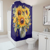 Sunflowers in Vase Shower Curtain シャワーカーテン (インサイチュ)