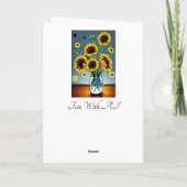 Sunflowers in Vases Art 最高の Friend's誕生日 カード (裏面)