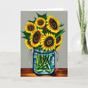 Sunflowers in Vases Art 最高の Friend's誕生日 カード