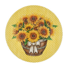 Sunflowers In Yellow カッティングボード