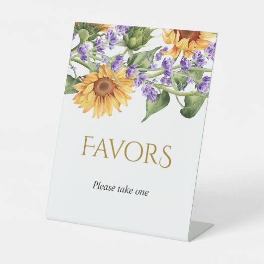 Sunflowers & Lavender Favor Table Top Sign 台座サイン (正面)