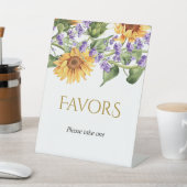 Sunflowers & Lavender Favor Table Top Sign 台座サイン (インサイチュ)