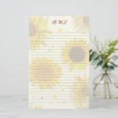 Sunflowers Lined Monogram Writing Paper 便箋 (スタンド正面)