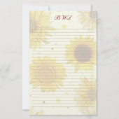 Sunflowers Lined Monogram Writing Paper 便箋 (正面)