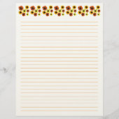 Sunflowers Lined Stationery Paper レターヘッド (正面)
