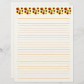 Sunflowers Lined Stationery Paper レターヘッド (正面/裏面)
