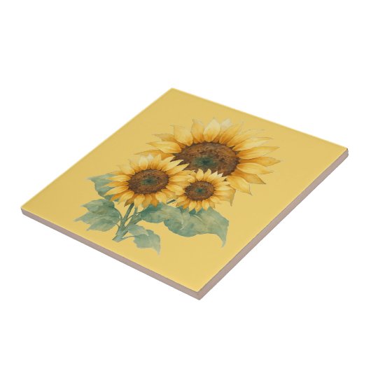 Sunflowers lover gift Ceramic Tile タイル (側面)