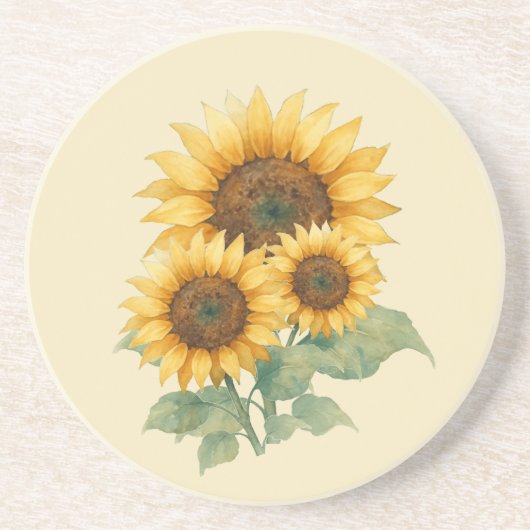 Sunflowers lover gift sandstone コースター (正面)