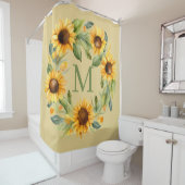 Sunflowers Monogram Shower Curtain シャワーカーテン (インサイチュ)