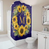 Sunflowers Monogram Shower Curtain シャワーカーテン (インサイチュ)