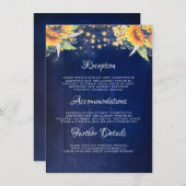 Sunflowers Navy素朴の結婚詳細情報 エンクロージャーカード (正面/裏面)