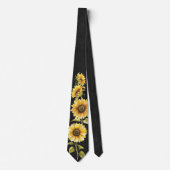 Sunflowers on Black Design ネクタイ (正面)