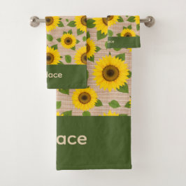 Sunflowers on Burlap バスタオルセット