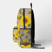 Sunflowers on Burlap プリントバックパック (右)