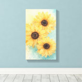 Sunflowers on Canvas キャンバスプリント (インサイチュ (ウッドフロア))