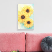 Sunflowers on Canvas キャンバスプリント (インサイチュ (リビング))