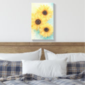 Sunflowers on Canvas キャンバスプリント (インサイチュ (寝室))