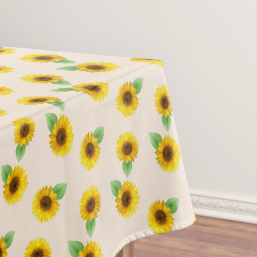 Sunflowers on Light Beige テーブルクロス (インサイチュ)