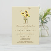 Sunflowers on Mason Jar Birthday Party招待 招待状 (スタンド正面)