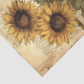 Sunflowers on Worn Style Parchment with Script 薄葉紙 (詳細)