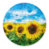 Sunflowers painting セラミックノブ (正面)