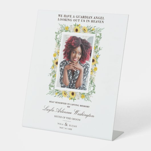 Sunflowers Photo Remembrance Wedding Dear Ones 台座サイン (正面)