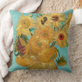 Sunflowers, Post Impressionist Still Life Painting クッション (ブランケット)