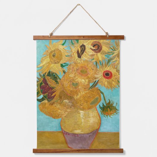 Sunflowers, Post Impressionist Still Life Painting 吊り下げ型タペストリー (正面)